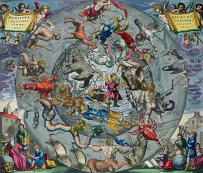 「The Celestial Atlas、The Harmony of the Universe」（Atlas coelestis seu harmonia macrocosmica）pubからの北半球の星座の地図。 Joannes Janssonius、アムステルダム、1660